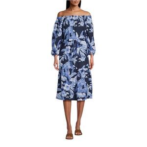 NWT TOMMY BAHAMA DAYBREAK FLORAL HIBISCUS OFF THE‎ SHOULD GAUZE MAXI DRESS SMALL